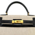 HERMES KELLY 28 BLACK BOXCALF TOILE H HAND SHOULDER BAG 1990 CIRCLE T GOLD HARDWARE 90307991 - PURPOSE