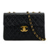 CHANEL VINTAGE MAXI MATELASSE 34 CHAIN SHOULDER BAG BLACK LAMB SKIN 90307997 - PURPOSE