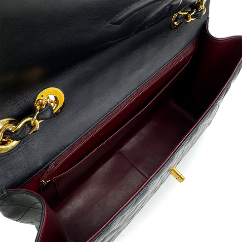CHANEL VINTAGE MAXI MATELASSE 34 CHAIN SHOULDER BAG BLACK LAMB SKIN 90307997 - PURPOSE