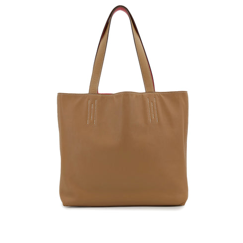 HERMES DOUBLE SENS 28 ROSE JAIPUR NATUREL SABLE VEAU SIKKIM TOTE BAG □P 90308001 - PURPOSE