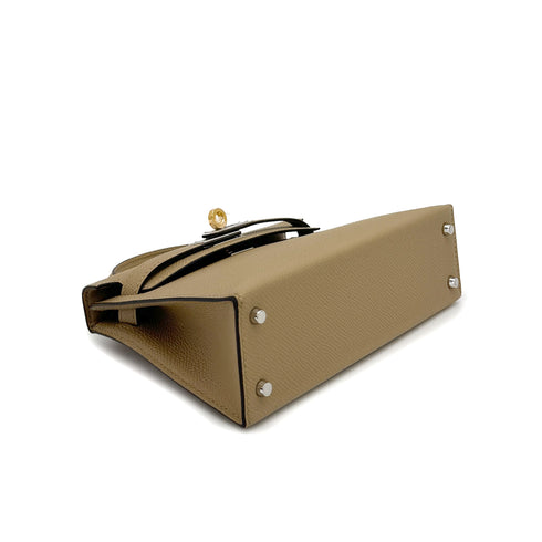 HERMES KELLY MINI 2 POUSSIERE VEAU EPSOM HAND SHOULDER BAG K ELECTRUM HARDWARE 90308004 - PURPOSE