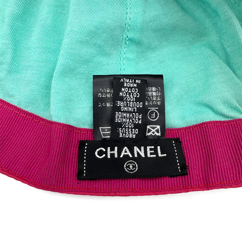 CHANEL COCO BUTTON LOGO CAP PINK POLYMIDE ACCESSORY 90308006 - PURPOSE