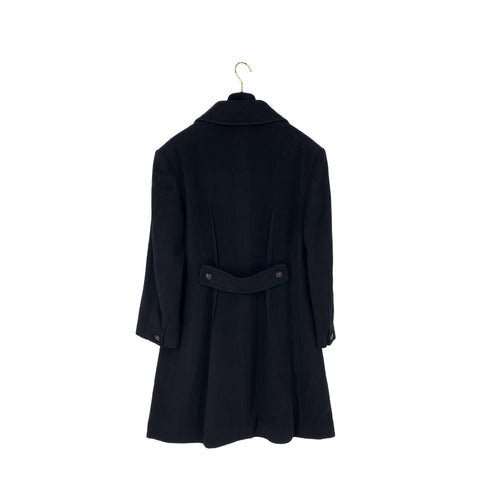 CHANEL VINTAGE COCO BUTTON LONG COAT BLACK WOOL 38 97A RTW 90308007 - PURPOSE