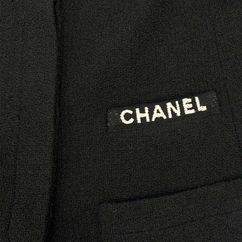 CHANEL VINTAGE COCO BUTTON LOGO JACKET BLACK WOOL 42 95A RTW 90308008 - PURPOSE