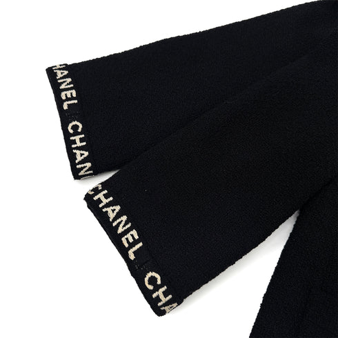CHANEL VINTAGE COCO BUTTON LOGO JACKET BLACK WOOL 42 95A RTW 90308008 - PURPOSE