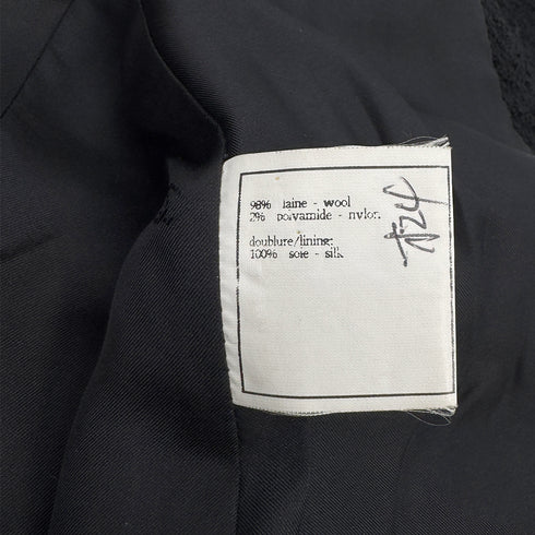 CHANEL VINTAGE COCO BUTTON LOGO JACKET BLACK WOOL 42 95A RTW 90308008 - PURPOSE