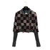 CHANEL CHECK PATTERN LOGO BUTTON JACKET BLACK WOOL 40 07A RTW 90308009 - PURPOSE