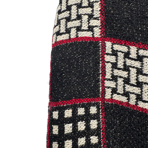 CHANEL CHECK PATTERN LOGO BUTTON JACKET BLACK WOOL 40 07A RTW 90308009 - PURPOSE