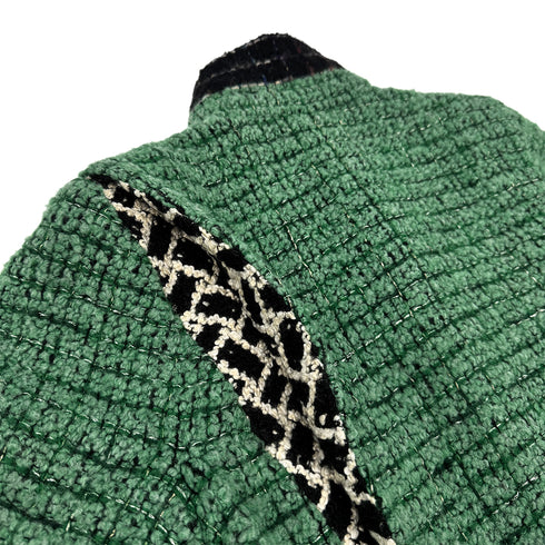 CHANEL COCO BUTTON TWEED FRINGE JACKET GREEN WOOL 44 09K RTW 90308011 - PURPOSE