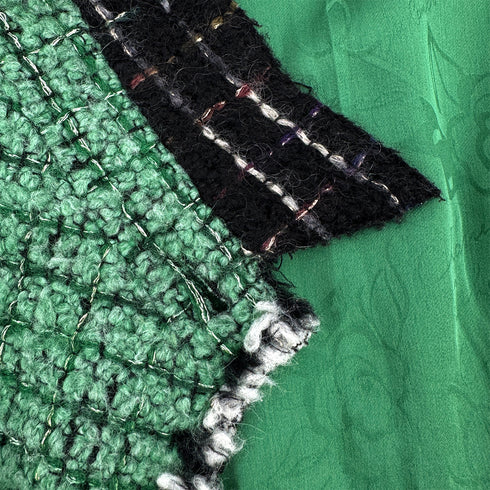 CHANEL COCO BUTTON TWEED FRINGE JACKET GREEN WOOL 44 09K RTW 90308011 - PURPOSE