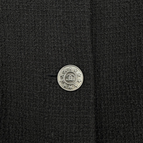CHANEL COCO BUTTON TWEED JACKET BLACK COTTON 42 P45 RTW 90308012 - PURPOSE