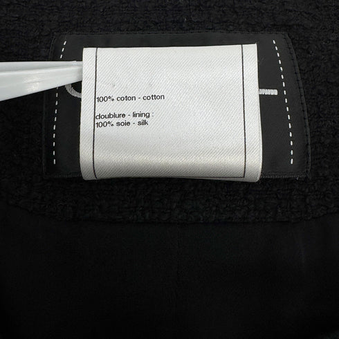 CHANEL COCO BUTTON TWEED JACKET BLACK COTTON 42 P45 RTW 90308012 - PURPOSE
