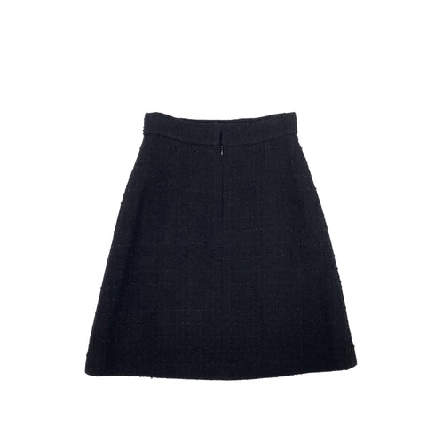 CHANEL CAMELLIA COCO BUTTON JACKET SKIRT SET BLACK TWEED 40 P36 RTW 90308013 - PURPOSE