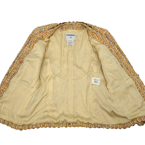 CHANEL COCOMARK CHAIN TWEED JACKET YELLOW COTTON 40 02P RTW 90308014 - PURPOSE
