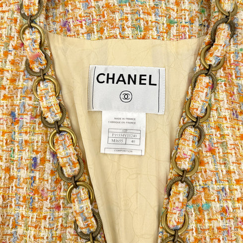CHANEL COCOMARK CHAIN TWEED JACKET YELLOW COTTON 40 02P RTW 90308014 - PURPOSE