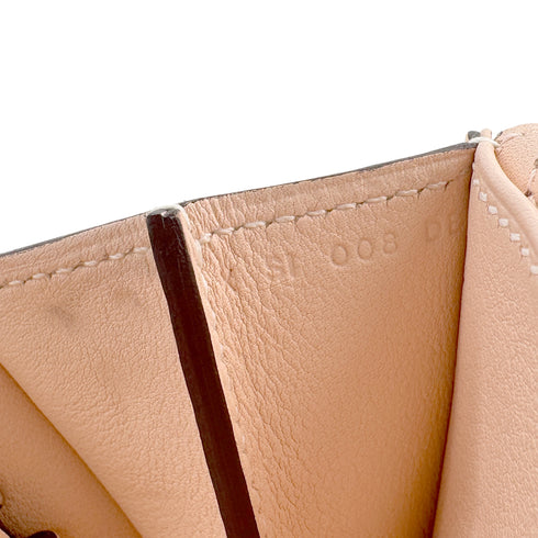 HERMES HALZAN MINI ROSE EGLANTINE VEAU SWIFT HAND SHOULDER BAG X PALLADIUM HARDWARE 90308204