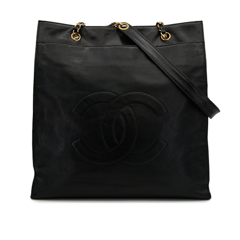 CHANEL VINTAGE COCOMARK CHAIN TOTE BAG BLACK LAMB SKIN 90308205 - PURPOSE