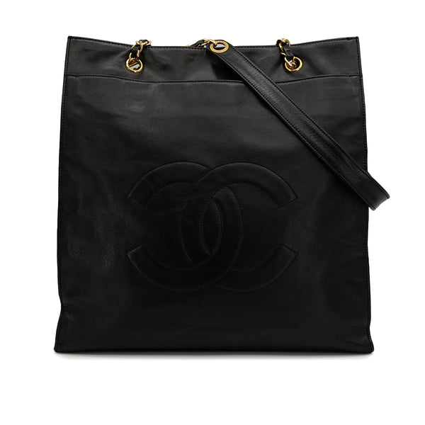 CHANEL VINTAGE COCOMARK CHAIN TOTE BAG BLACK LAMB SKIN 90308205 - PURPOSE
