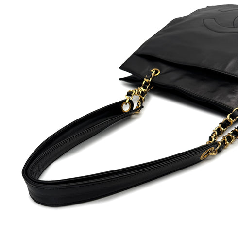 CHANEL VINTAGE COCOMARK CHAIN TOTE BAG BLACK LAMB SKIN 90308205 - PURPOSE
