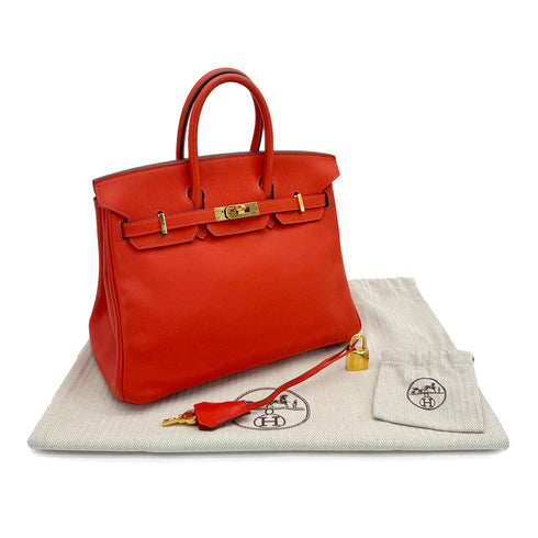 HERMES BIRKIN 25 CAPUCINE VEAU SWIFT HAND BAG X GOLD HARDWARE 90308208 - PURPOSE