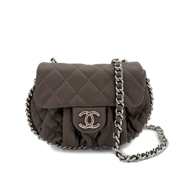 CHANEL MATELASSE CHAIN AROUND SHOULDER BAG BROWN LEATHER 90308209 - PURPOSE