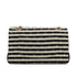 CHANEL MATELASSE BORDER CHAIN SHOULDER BAG FAUX PEARL BLACK WHITE COTTON 90308210