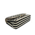 CHANEL MATELASSE BORDER CHAIN SHOULDER BAG FAUX PEARL BLACK WHITE COTTON 90308210