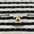 CHANEL MATELASSE BORDER CHAIN SHOULDER BAG FAUX PEARL BLACK WHITE COTTON 90308210