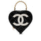 CHANEL VINTAGE MATELASSE HEART VANITY HAND BAG BLACK WHITE ENAMEL 90308211 - PURPOSE