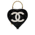 CHANEL VINTAGE MATELASSE HEART VANITY HAND BAG BLACK WHITE ENAMEL 90308211 - PURPOSE