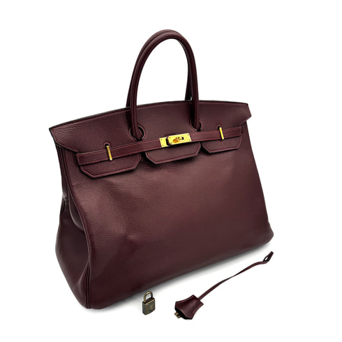 HERMES BIRKIN 40 ROUGE H VEAU GULLIVER HAND BAG 〇S GOLD HARDWARE 90308212 - PURPOSE