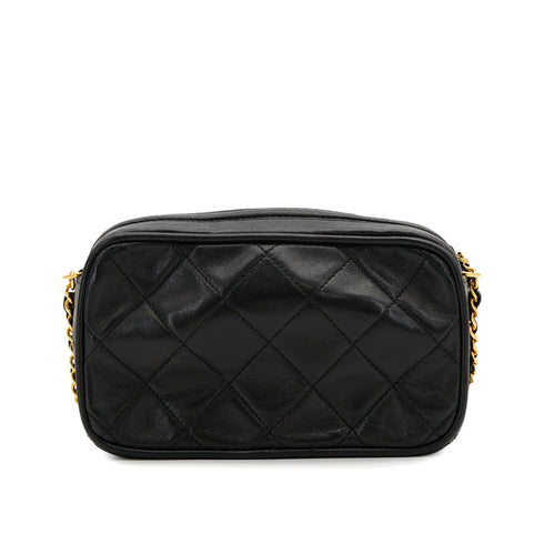 CHANEL VINTAGE COCOMARK MATELASSE CHAIN SHOULDER BAG BLACK FRINGE LAMB SKIN 90308213 - PURPOSE