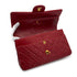 VINTAGE CHANEL CLASSIC FLAP MEDIUM CHAIN SHOULDER BAG RED LAMB SKIN GOLD HARDWARE 90308215
