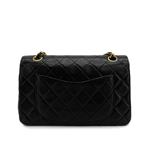 CHANEL VINTAGE CLASSIC FLAP SMALL CHAIN SHOULDER BAG BLACK LAMB SKIN 90308216 - PURPOSE