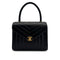 CHANEL VINTAGE CHEVRON HAND BAG BLACK LAMB SKIN 90308247 - PURPOSE
