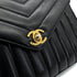 CHANEL VINTAGE CHEVRON HAND BAG BLACK LAMB SKIN 90308247 - PURPOSE