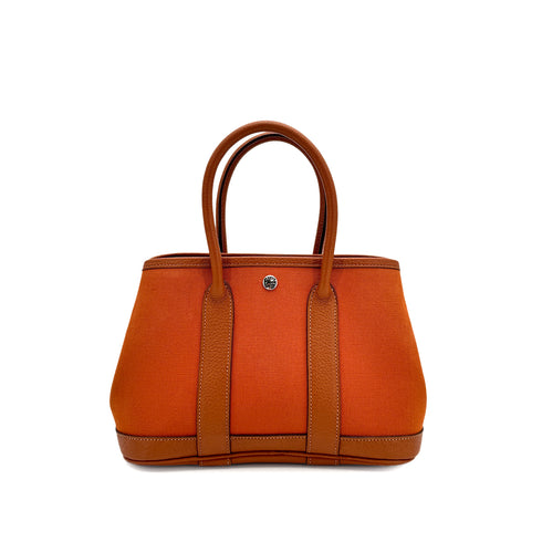 HERMES GARDEN PARTY TTPM POTIRON TOILE OFFICIER BUFFLE SKIPPER HAND BAG □I 90308251 - PURPOSE