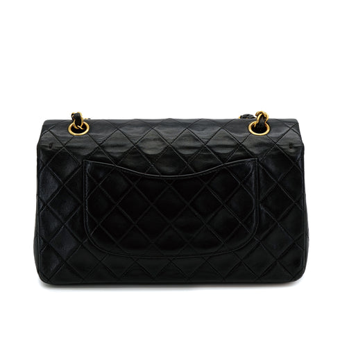CHANEL VINTAGE CLASSIC FLAP MEDIUM CHAIN SHOULDER BAG BLACK LAMB SKIN 90308252 - PURPOSE