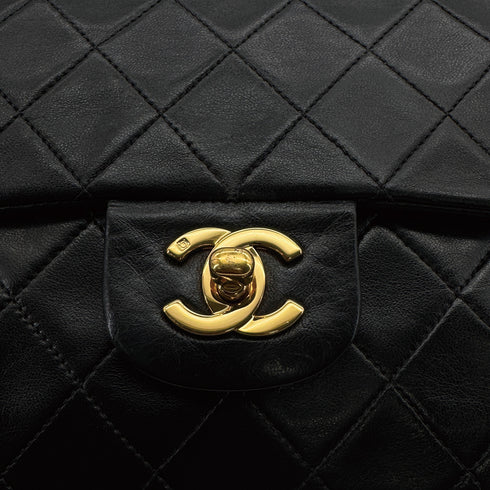 CHANEL VINTAGE CLASSIC FLAP MEDIUM CHAIN SHOULDER BAG BLACK LAMB SKIN 90308252 - PURPOSE