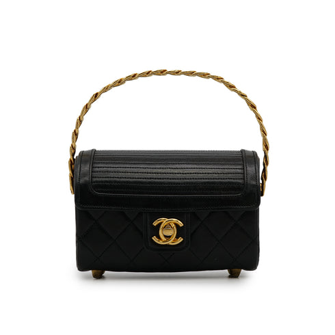 CHANEL VINTAGE MINI CHAIN HAND BAG BLACK LAMB SKIN 90308254 - PURPOSE
