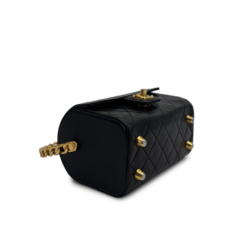 CHANEL VINTAGE MINI CHAIN HAND BAG BLACK LAMB SKIN 90308254 - PURPOSE