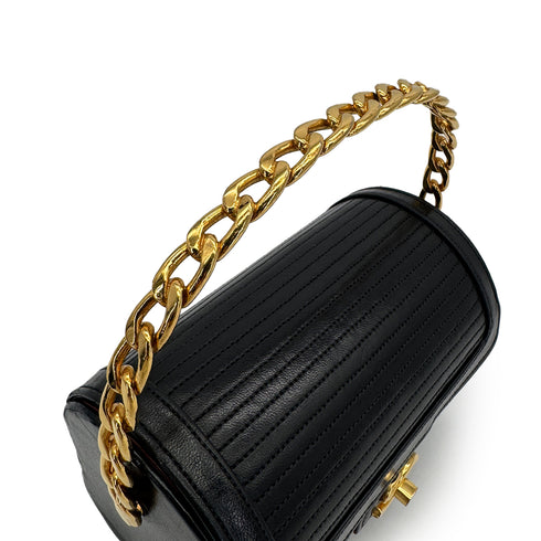 CHANEL VINTAGE MINI CHAIN HAND BAG BLACK LAMB SKIN 90308254 - PURPOSE