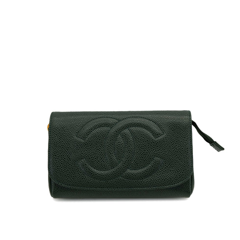 CHANEL VINTAGE BIG COCO POACH DARK GREEN CAVIAR SKIN 90308260 - PURPOSE
