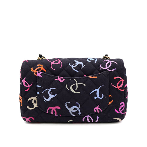 CHANEL MINI MATELASSE 20 CHAIN SHOULDER BAG NAVY CANVAS 90308261