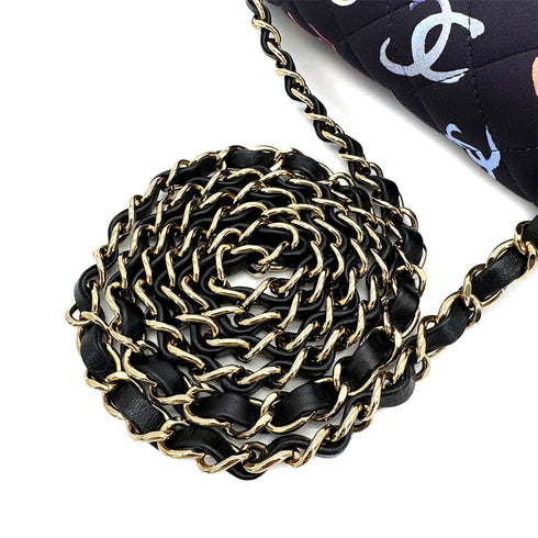 CHANEL MINI MATELASSE 20 CHAIN SHOULDER BAG NAVY CANVAS 90308261