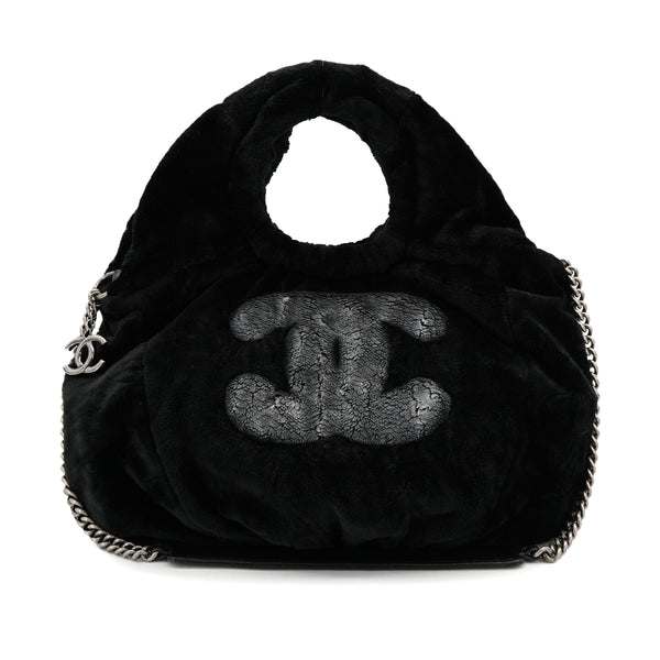 CHANEL FAUX FUR 2WAY CHAIN HAND SHOULDER BAG BLACK 90308262 - PURPOSE