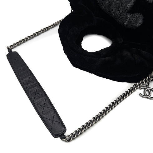 CHANEL FAUX FUR 2WAY CHAIN HAND SHOULDER BAG BLACK 90308262 - PURPOSE