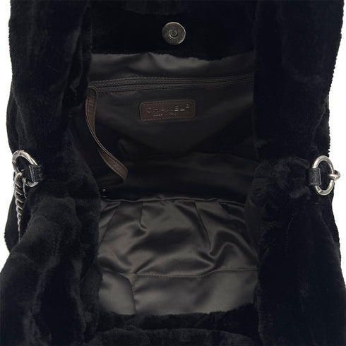 CHANEL FAUX FUR 2WAY CHAIN HAND SHOULDER BAG BLACK 90308262 - PURPOSE