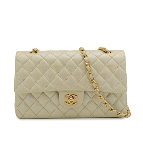 CHANEL VINTAGE CLASSIC FLAP MEDIUM CHAIN SHOULDER BAG CHAMPAGNE GOLD LAMB SKIN 90308265 - PURPOSE