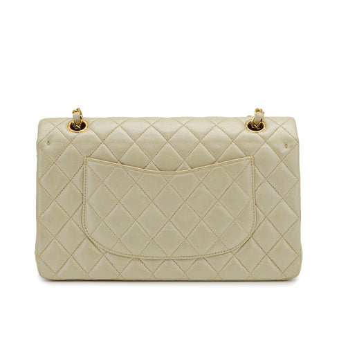 CHANEL VINTAGE CLASSIC FLAP MEDIUM CHAIN SHOULDER BAG CHAMPAGNE GOLD LAMB SKIN 90308265 - PURPOSE